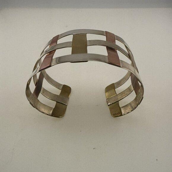 RLM Studio Robert Lee Morris Bracelet Cuff Sterling Silver Copper Brass Woven - Picture 11 of 13